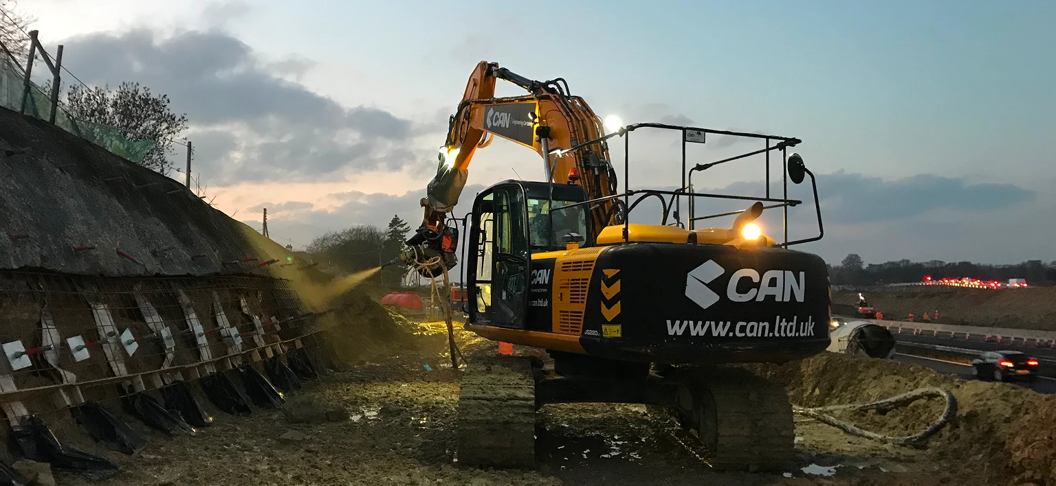 Heavy machinery with the CAN logo