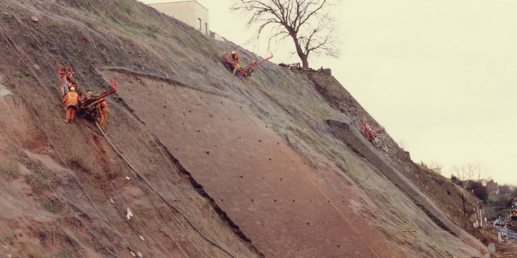 Stabilised hillside